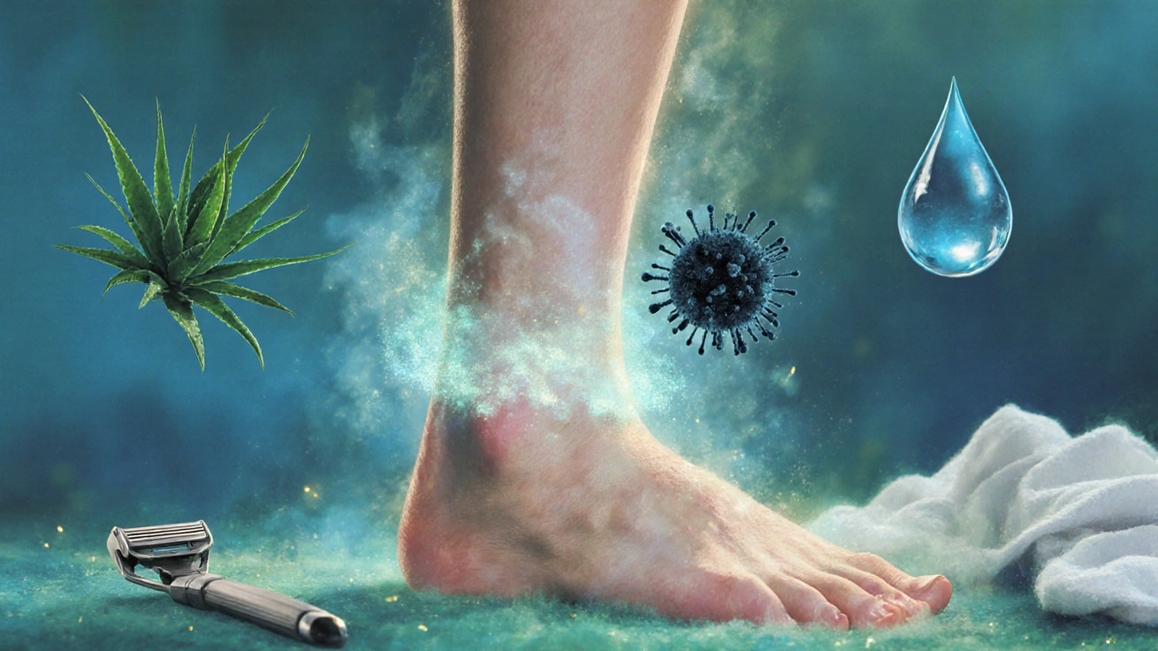 Ochranná vrstva aloe verty a hydrokortizonu odstraňuje bakterie z pokožky.