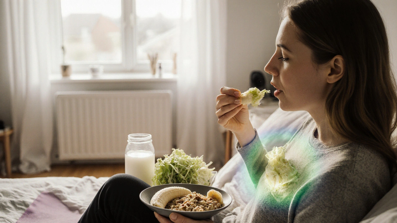 Osoba konzumující kvašené potraviny při slunečním světle