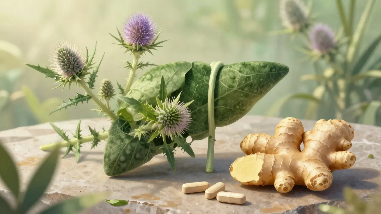 Bylinky pýrhus a zázvor jako přirozená podpora jater
