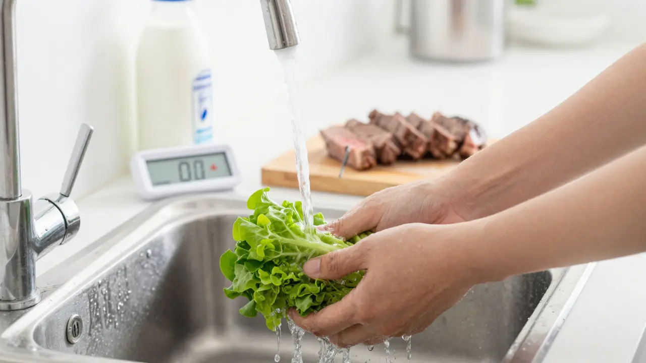 Hygiena v kuchyni: mytí zeleniny a tepelná úprava masa pro bezpečnost