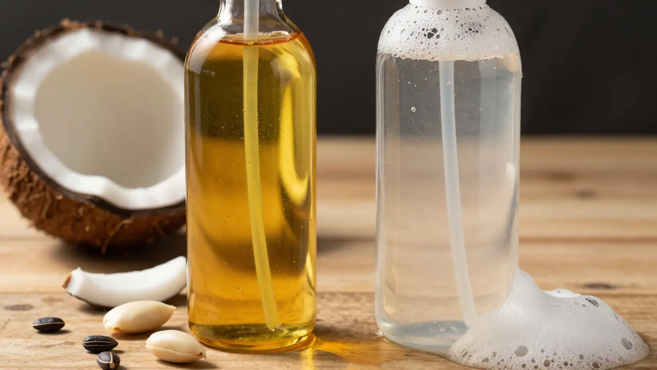 Srovnání bio šamponu s oleji a syntetického produktu