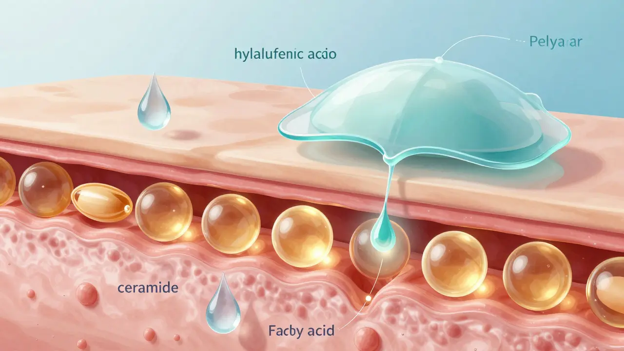 Konceptuální ilustrace regenerace kožní bariéry