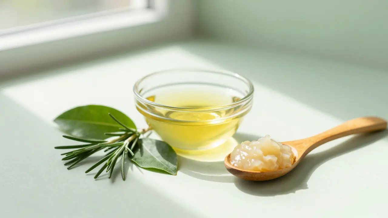 Přírodní ingredience pro péči o pokožku hlavy: olej a bylinky