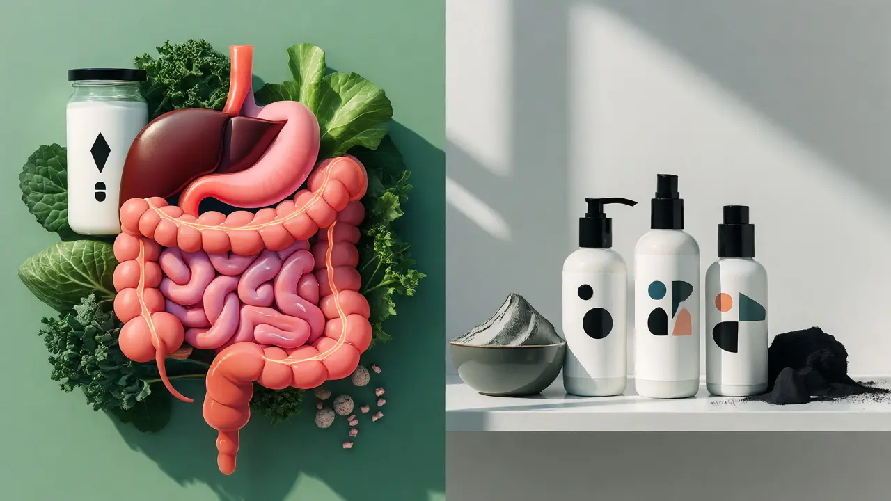 Koncept detoxikace těla a péče o pleť s přírodními ingrediencemi